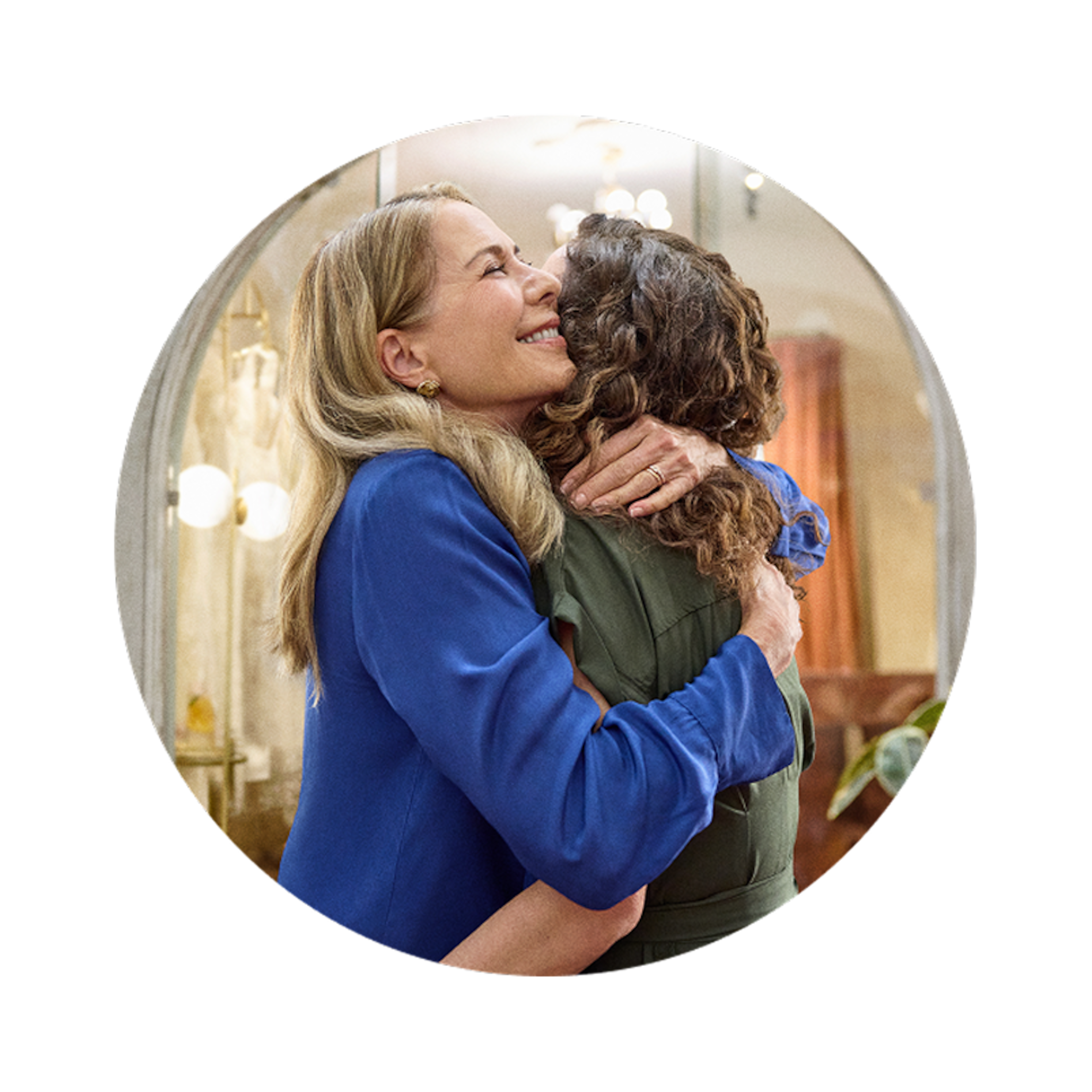 Two women hugging