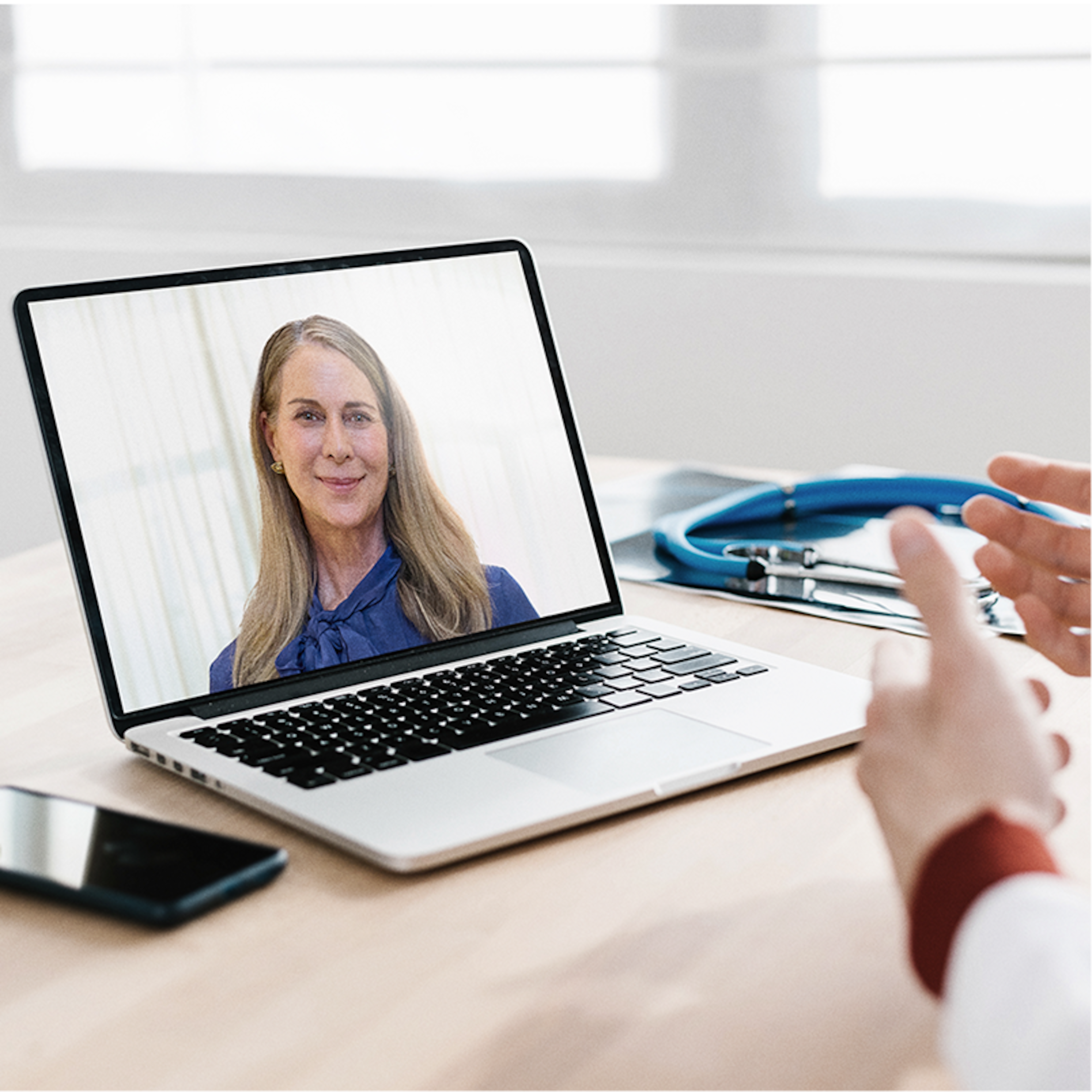 Laptop in a telehealth appointment