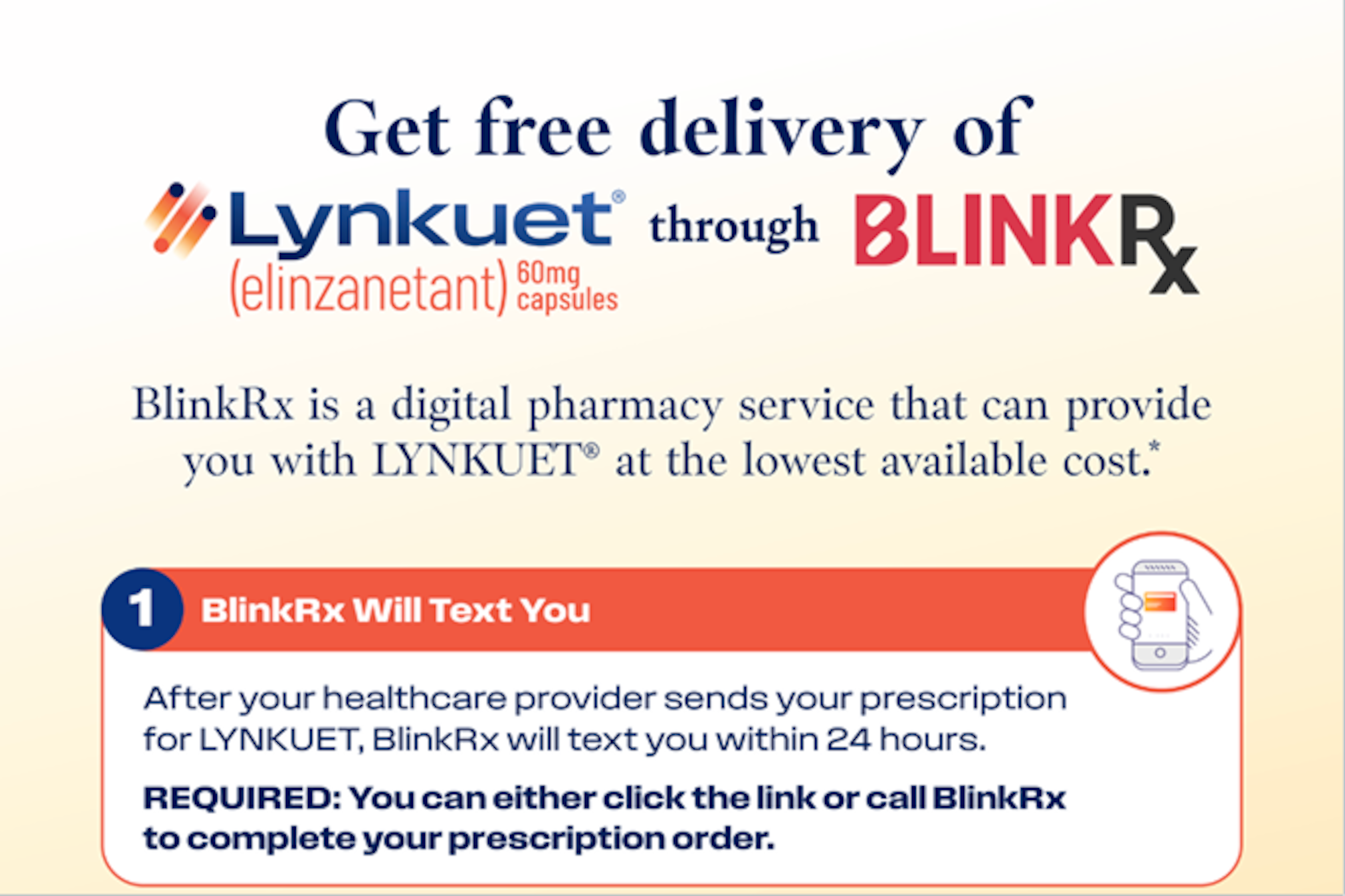 Access the downloadable Blinkrx savings information to save on Lynkuet®